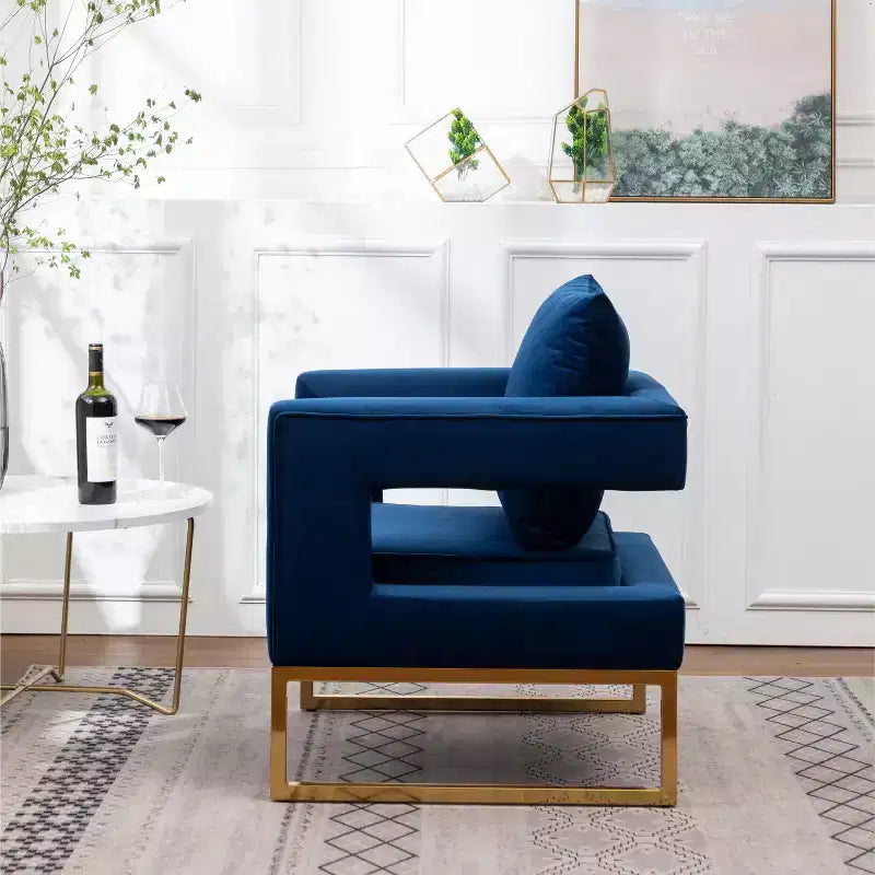 Lenola Contemporary Upholstered Accent Arm Chair - Blue