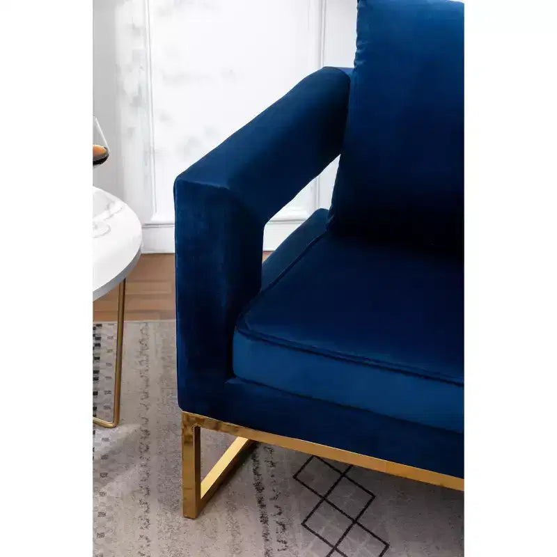 Lenola Contemporary Upholstered Accent Arm Chair - Blue