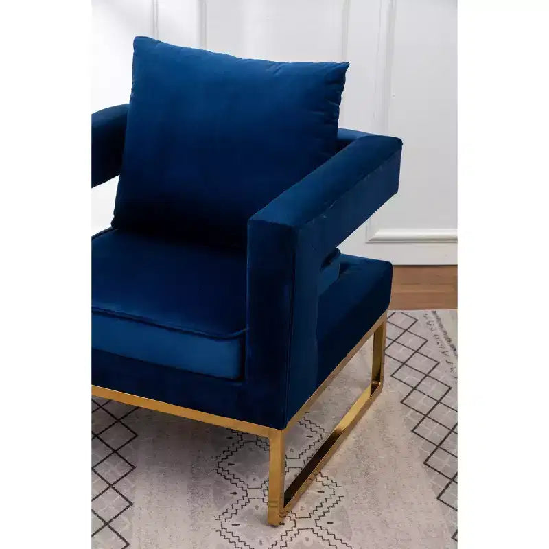 Lenola Contemporary Upholstered Accent Arm Chair - Blue