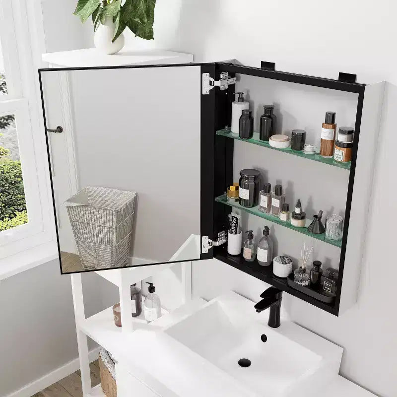 26"x20" Rectangle Recessed/Surface Mount Medicine Cabinet with Mirror