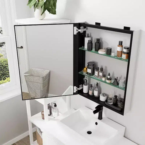 Armoire à pharmacie/miroir de 66 x 51 cm, encastrée ou en saillie