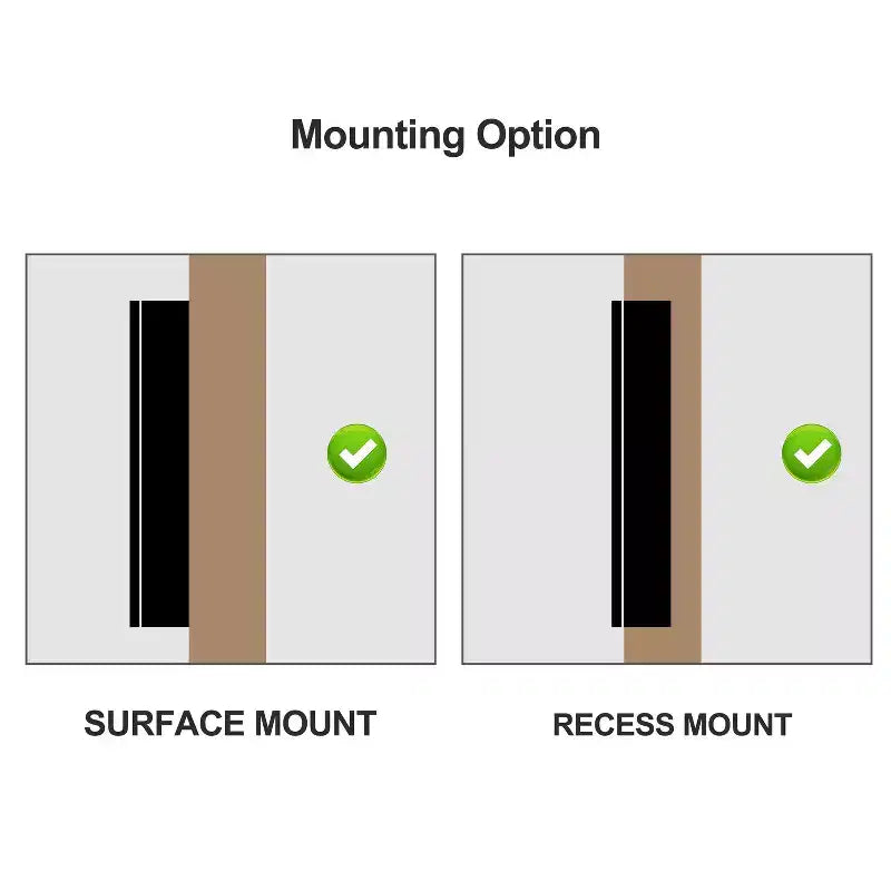 26"x20" Rectangle Recessed/Surface Mount Medicine Cabinet with Mirror