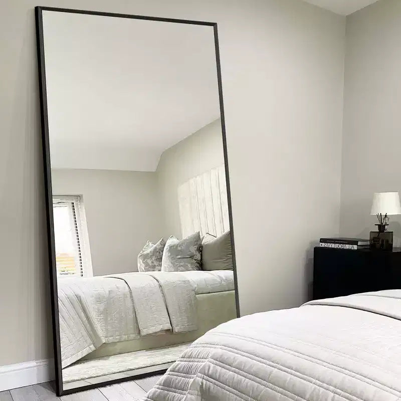 Full Length Standing Floor Mirror - Black