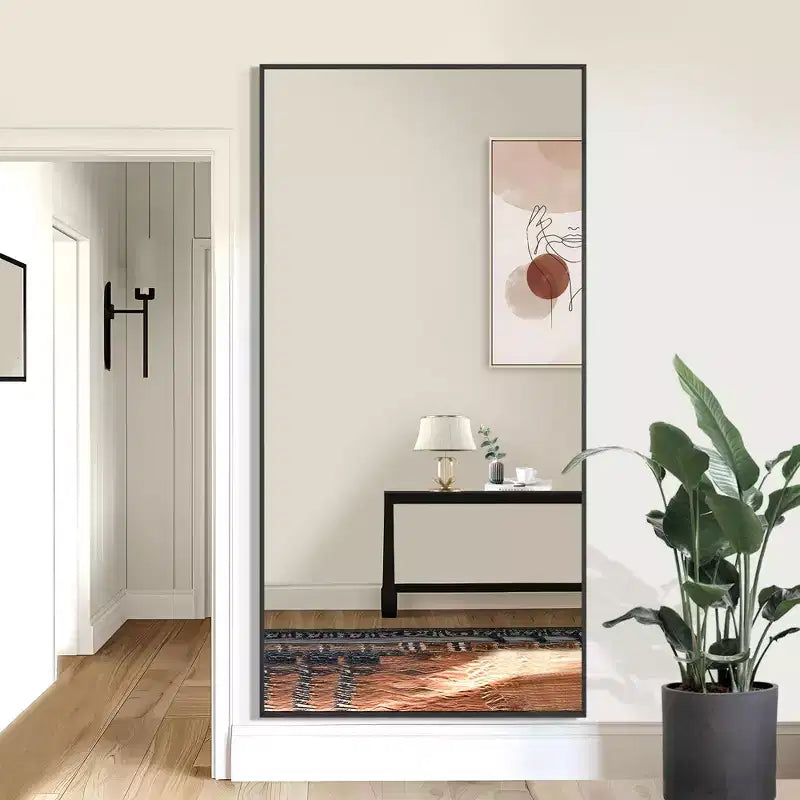 Full Length Standing Floor Mirror - Black