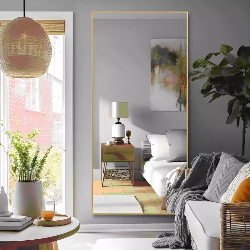 Full Length Standing Floor Mirror - Black