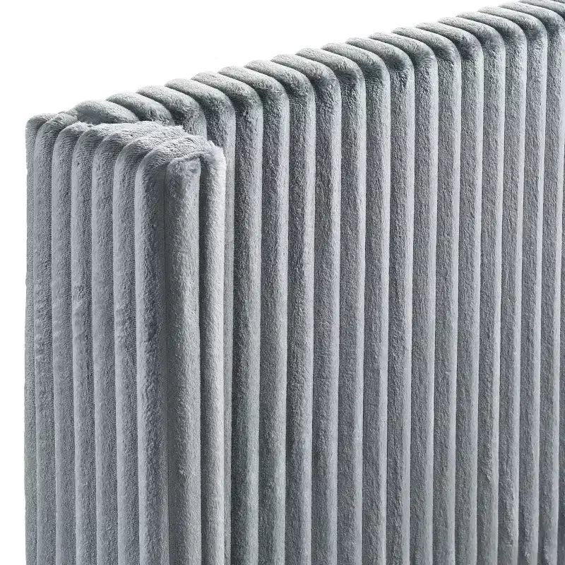 Mavela Wide Wale Corduroy Upholstery Panel Bed - Blue