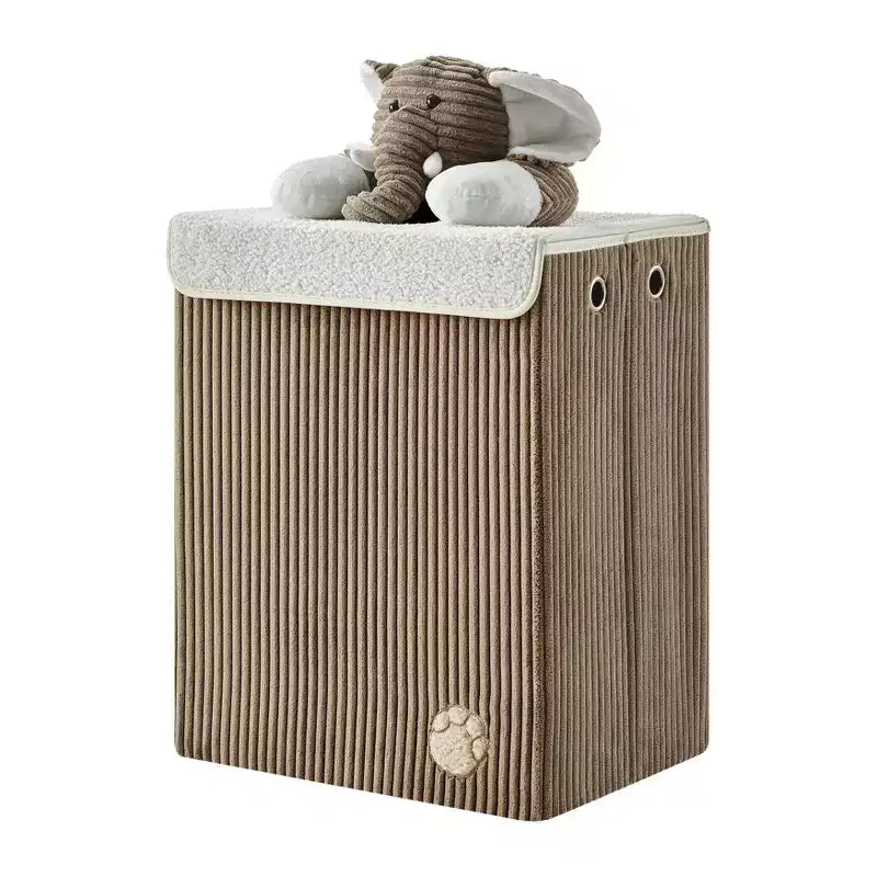 Collapsible Corduroy Kids Laundry Hamper & Toy Storage