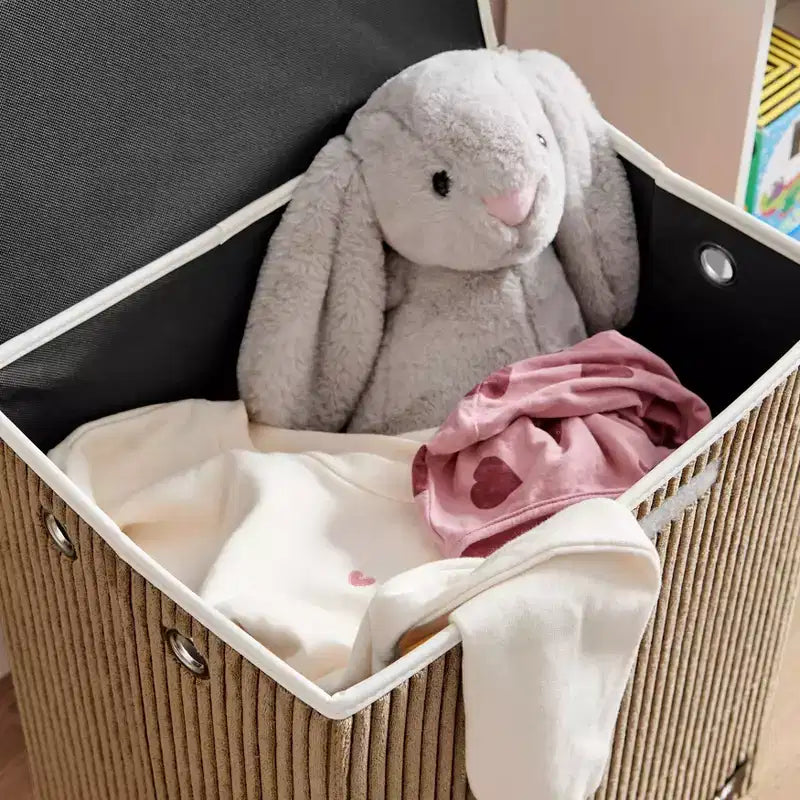 Collapsible Corduroy Kids Laundry Hamper & Toy Storage