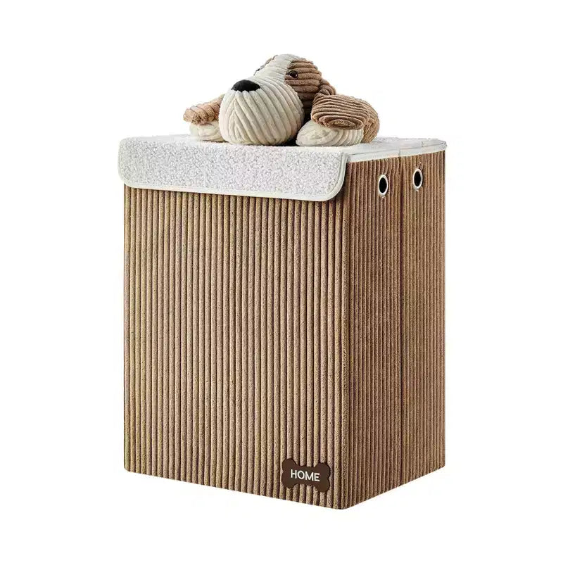 Collapsible Corduroy Kids Laundry Hamper & Toy Storage