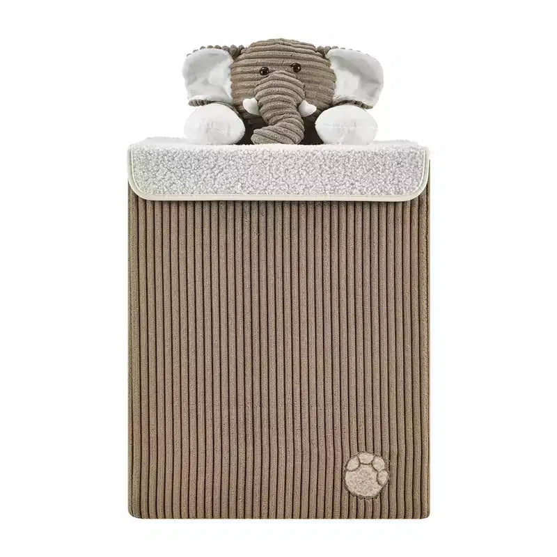 Panier à linge et rangement de jouets pliable en velours côtelé pour enfants