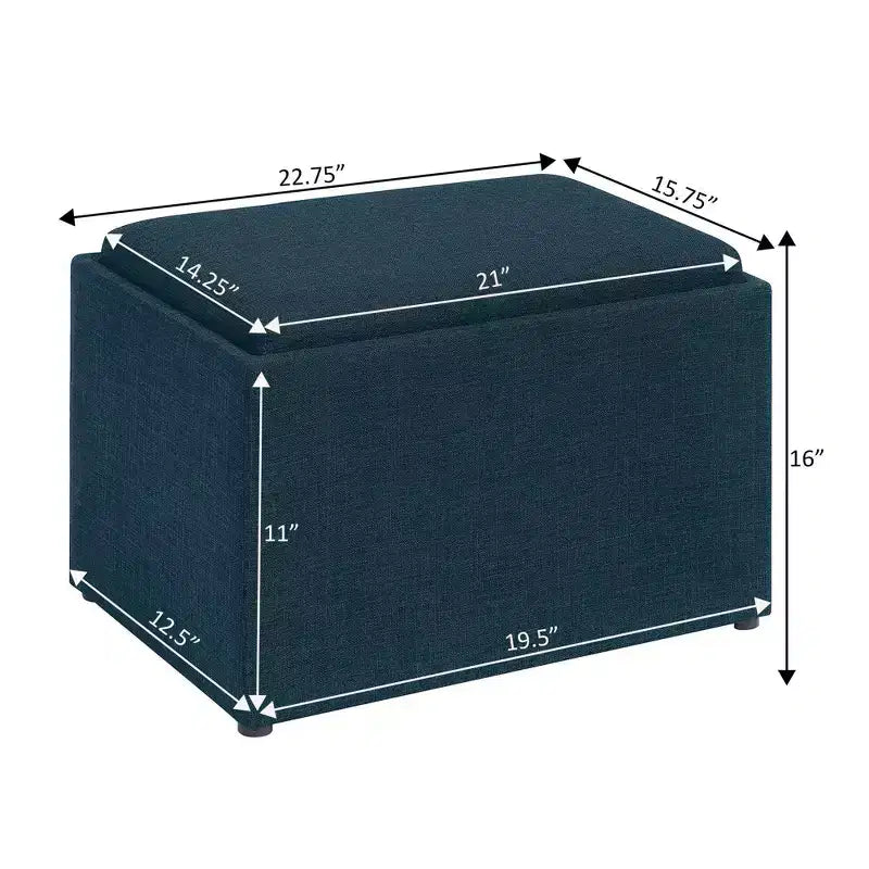 Accent Storage Ottoman with Reversible Tray