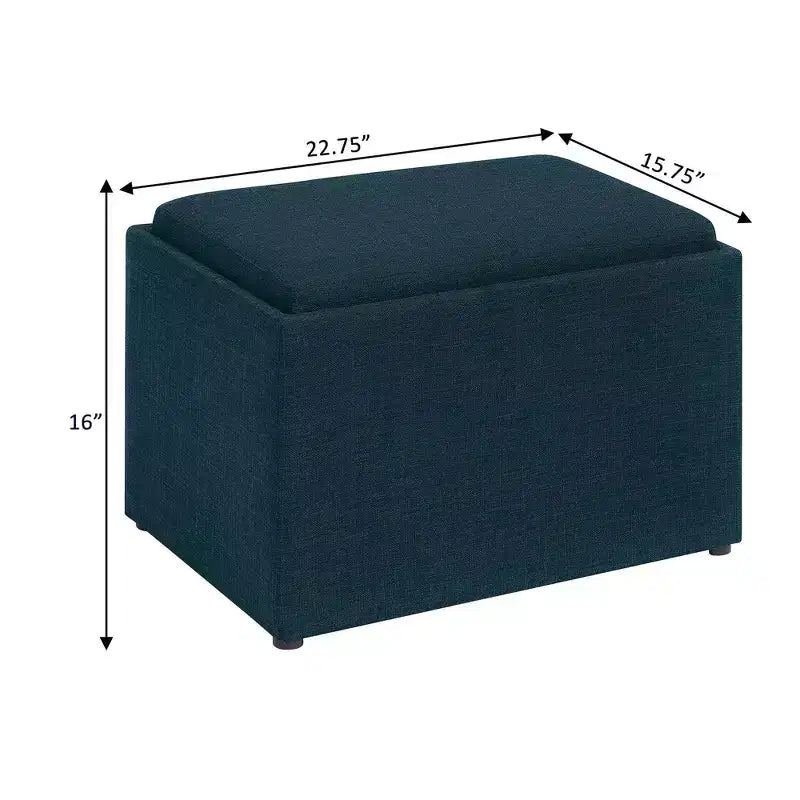 Accent Storage Ottoman with Reversible Tray
