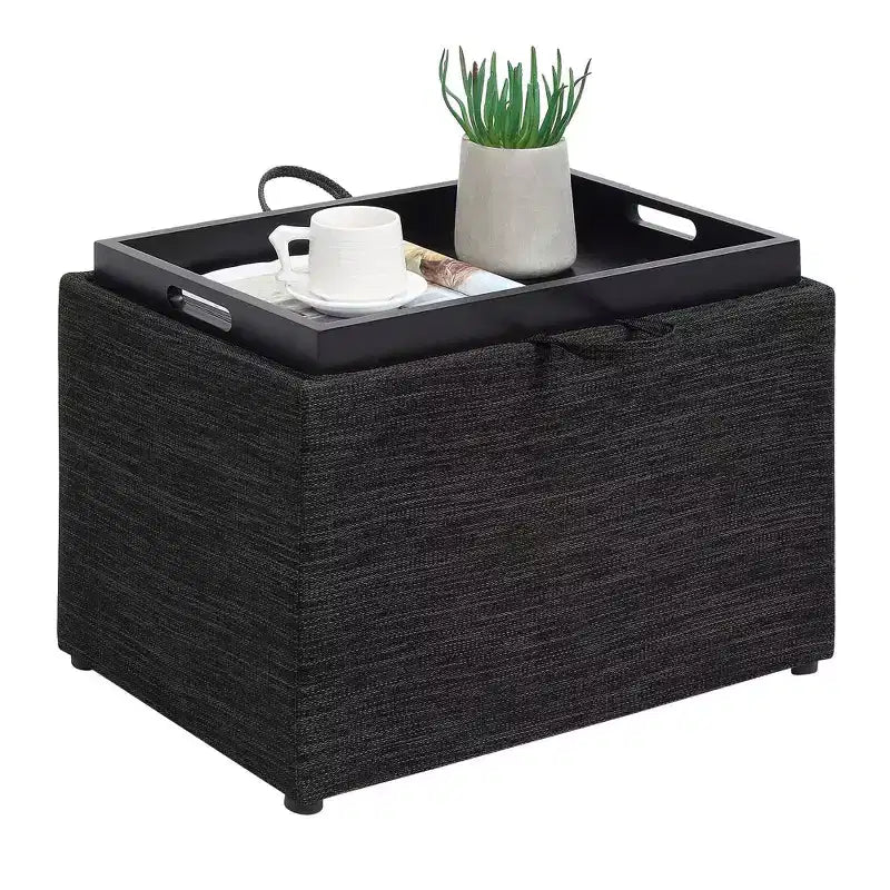 Accent Storage Ottoman with Reversible Tray
