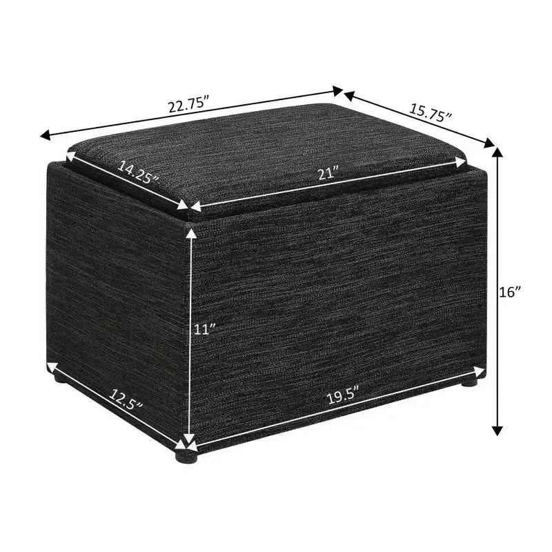 Accent Storage Ottoman with Reversible Tray