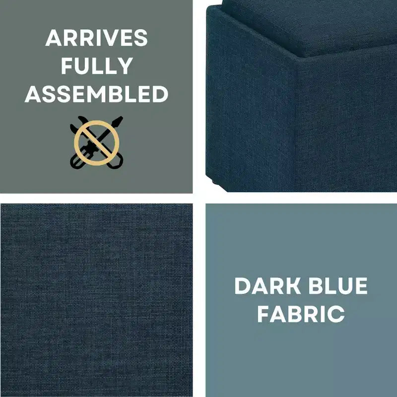 Accent Storage Ottoman with Reversible Tray