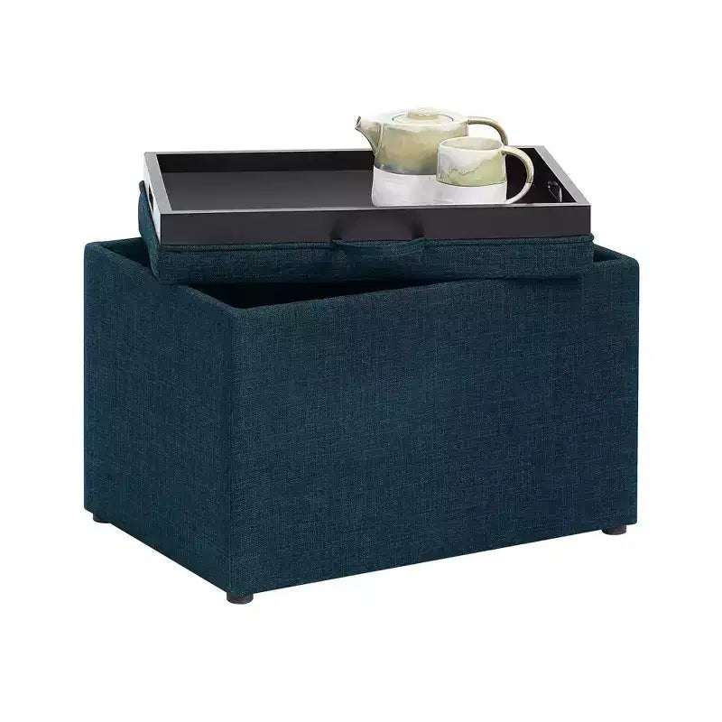 Accent Storage Ottoman with Reversible Tray