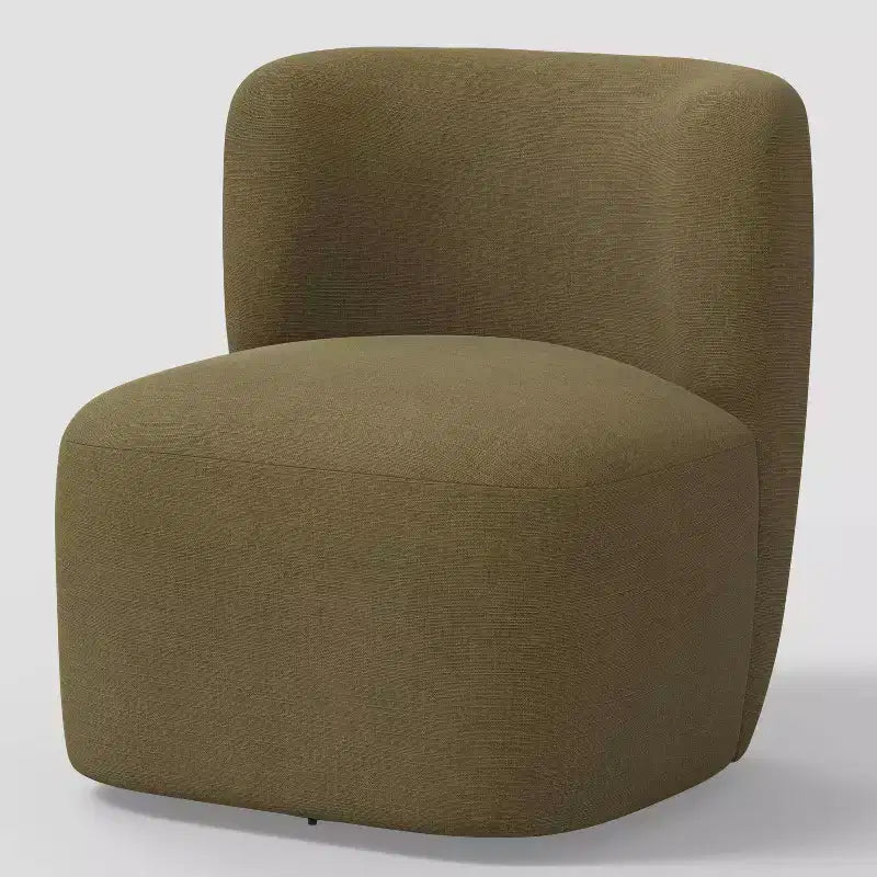 Neko Linen-Blend Swivel Accent Chair