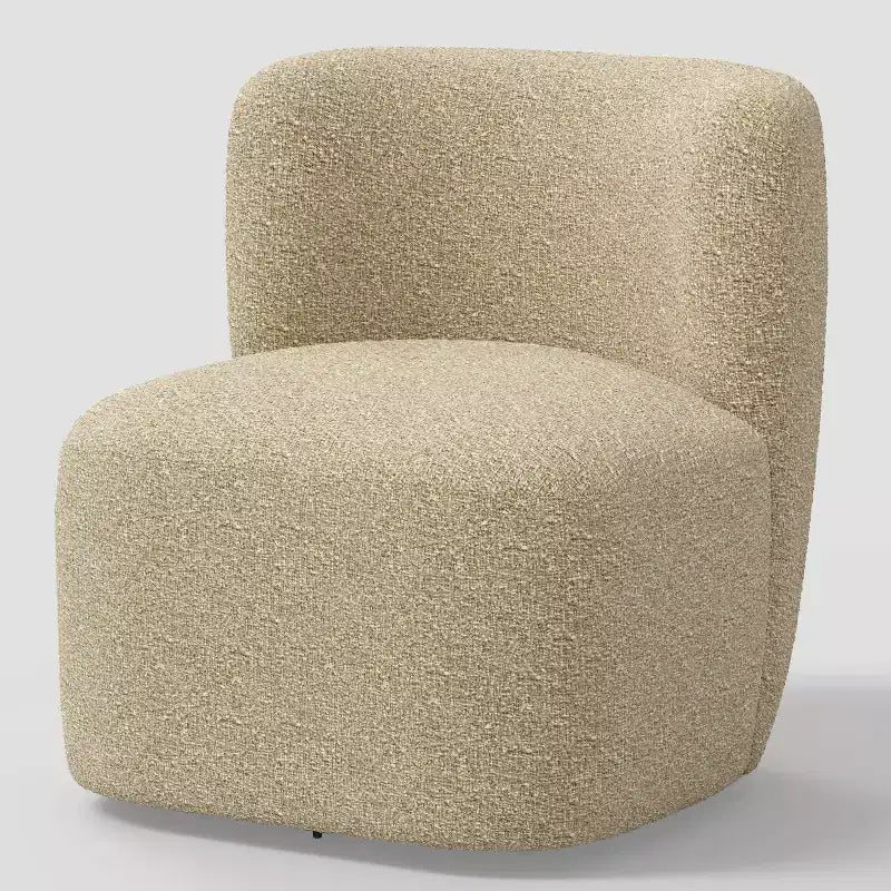 Neko Linen-Blend Swivel Accent Chair