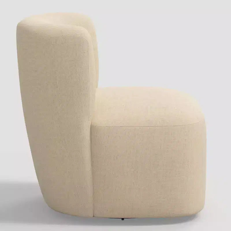 Neko Linen-Blend Swivel Accent Chair