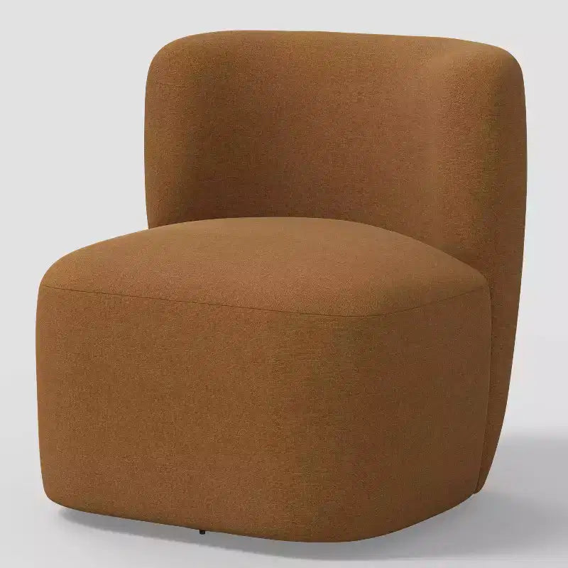Neko Linen-Blend Swivel Accent Chair