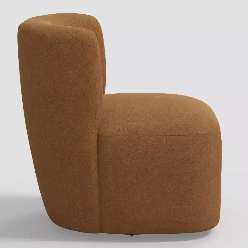 Neko Linen-Blend Swivel Accent Chair