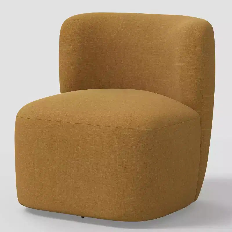 Neko Linen-Blend Swivel Accent Chair