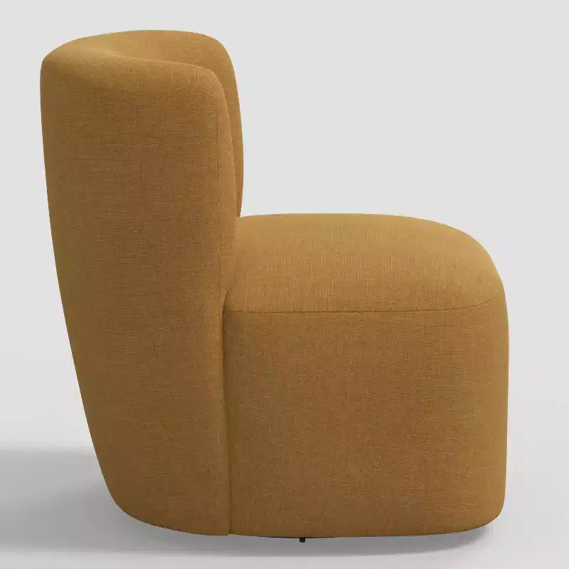 Neko Linen-Blend Swivel Accent Chair