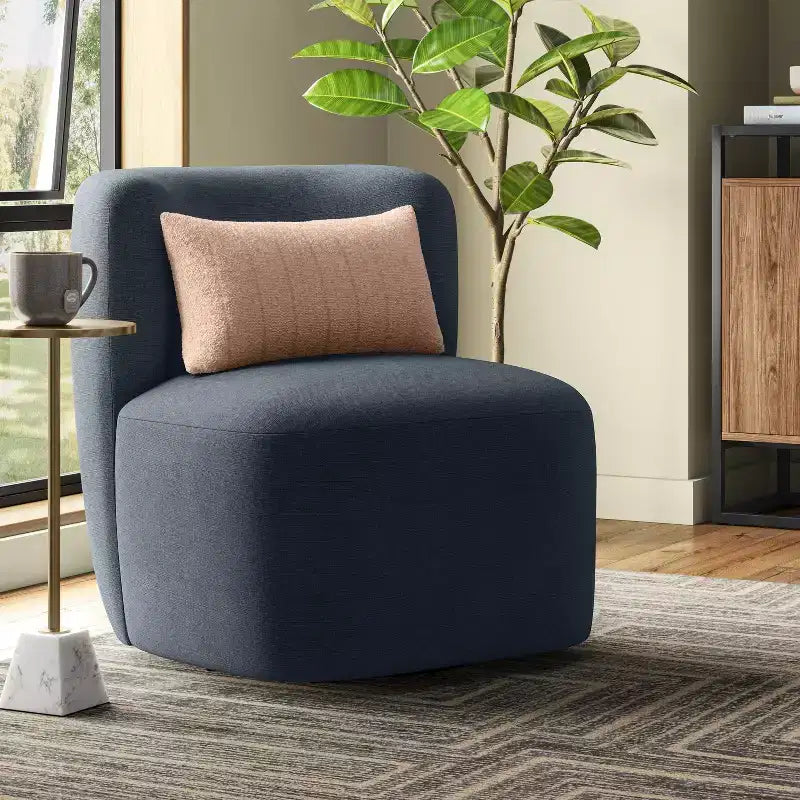 Fauteuil pivotant Neko en mélange de lin