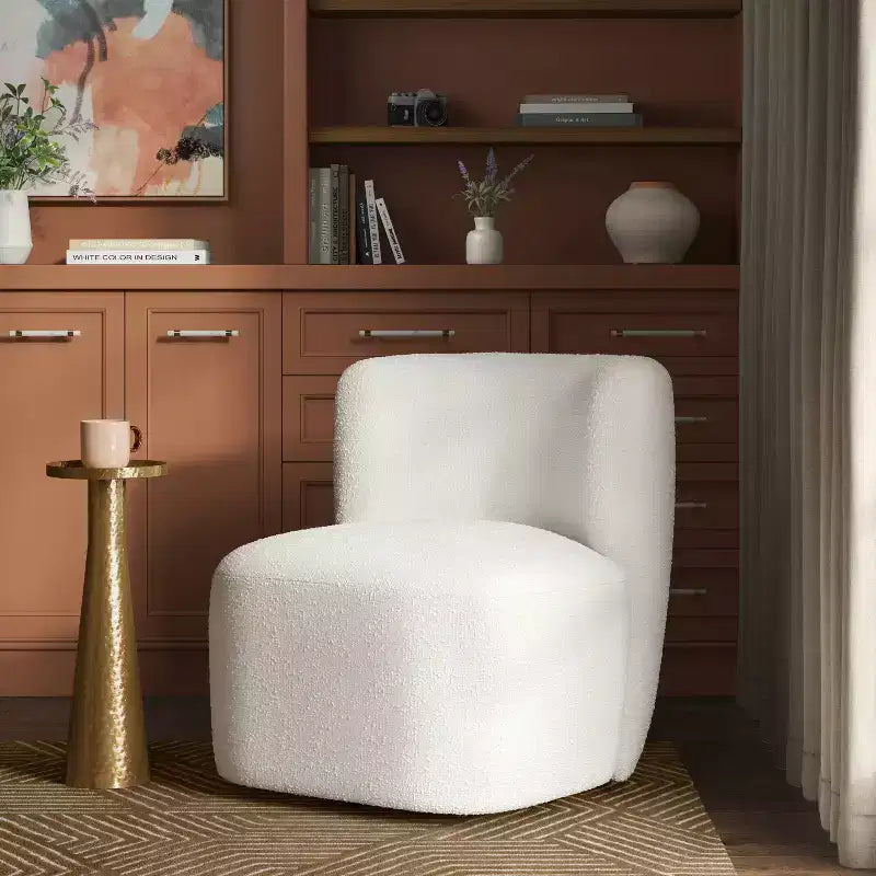 Fauteuil pivotant Neko en mélange de lin