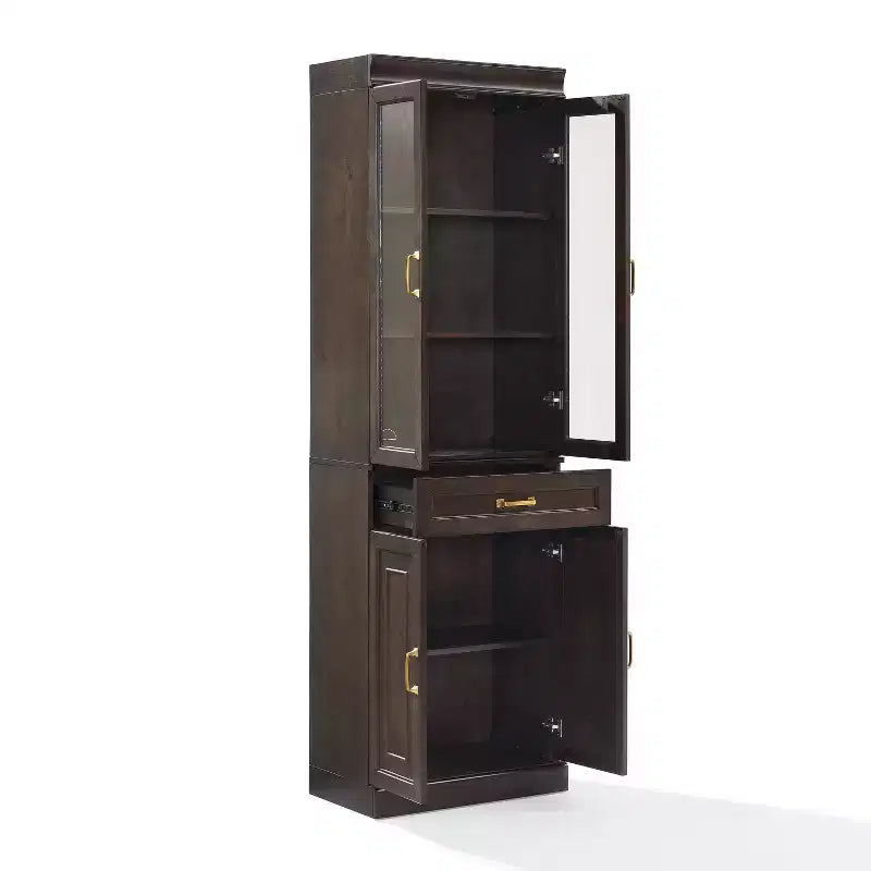 Stanton 78" Glass Door Kitchen Storage Pantry Cabinet