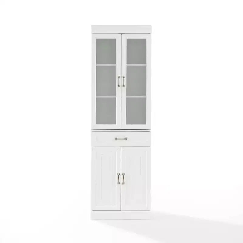 Stanton 78" Glass Door Kitchen Storage Pantry Cabinet