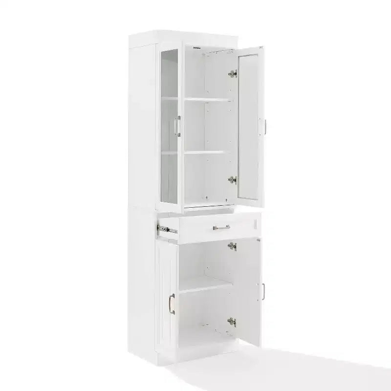 Stanton 78" Glass Door Kitchen Storage Pantry Cabinet