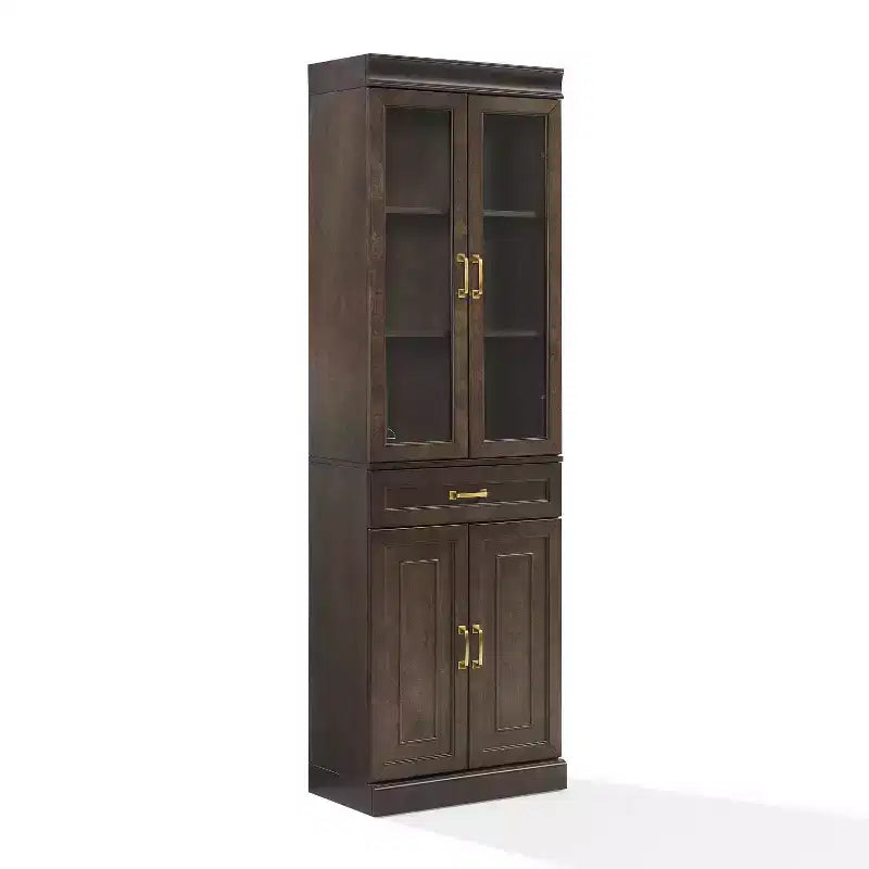 Stanton 78" Glass Door Kitchen Storage Pantry Cabinet