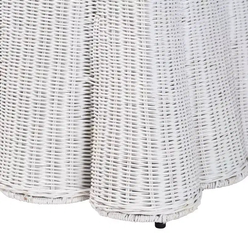 bali & pari Palm Scallop Rattan Ottoman