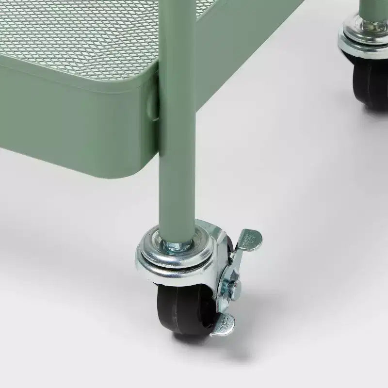 3-Tier Pegboard Rolling Cart - Black