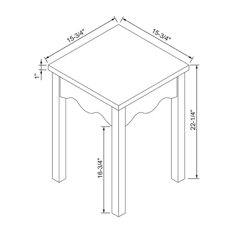 Wavy Scallop End Table - White